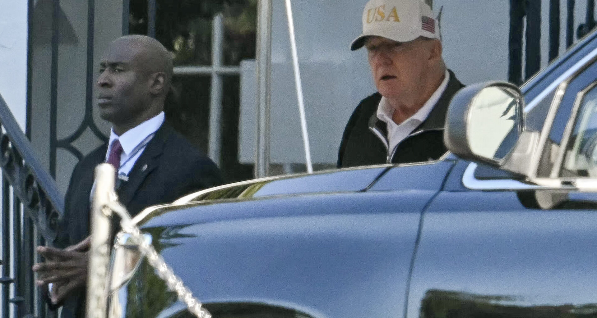 President Donald Trump exits the White House