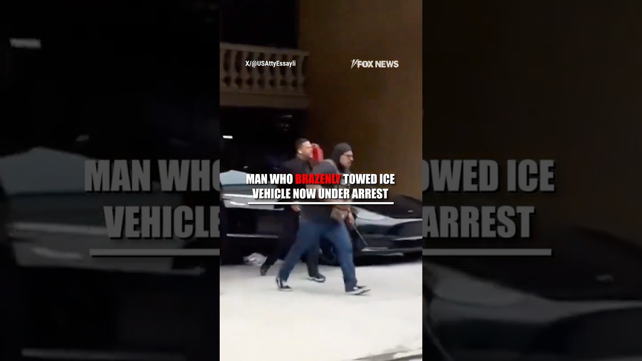 WATCH: Man arrested after allegedly towing an ICE vehicle #shorts #usa #us #ice #viral #media #news