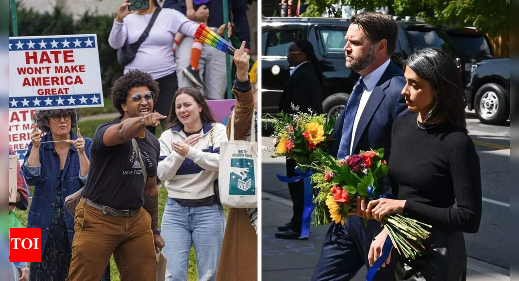 'You're a coward, protect kids not guns': JD Vance heckled outside Minneapolis church visit; protesters chant 'do better' beside pride flag