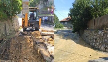 Conductă spartă pe strada Dobrogeanu-Gherea