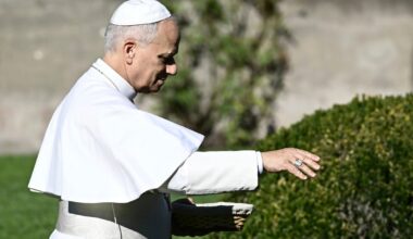 Pope feeds fish as he explores the Vatican’s new eco-friendly farm