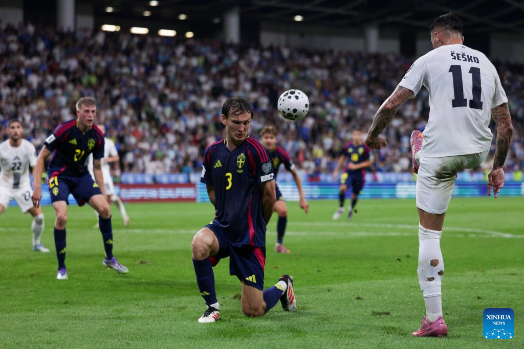 2026 FIFA World Cup Qualifiers football match: Slovenia vs. Sweden-Xinhua