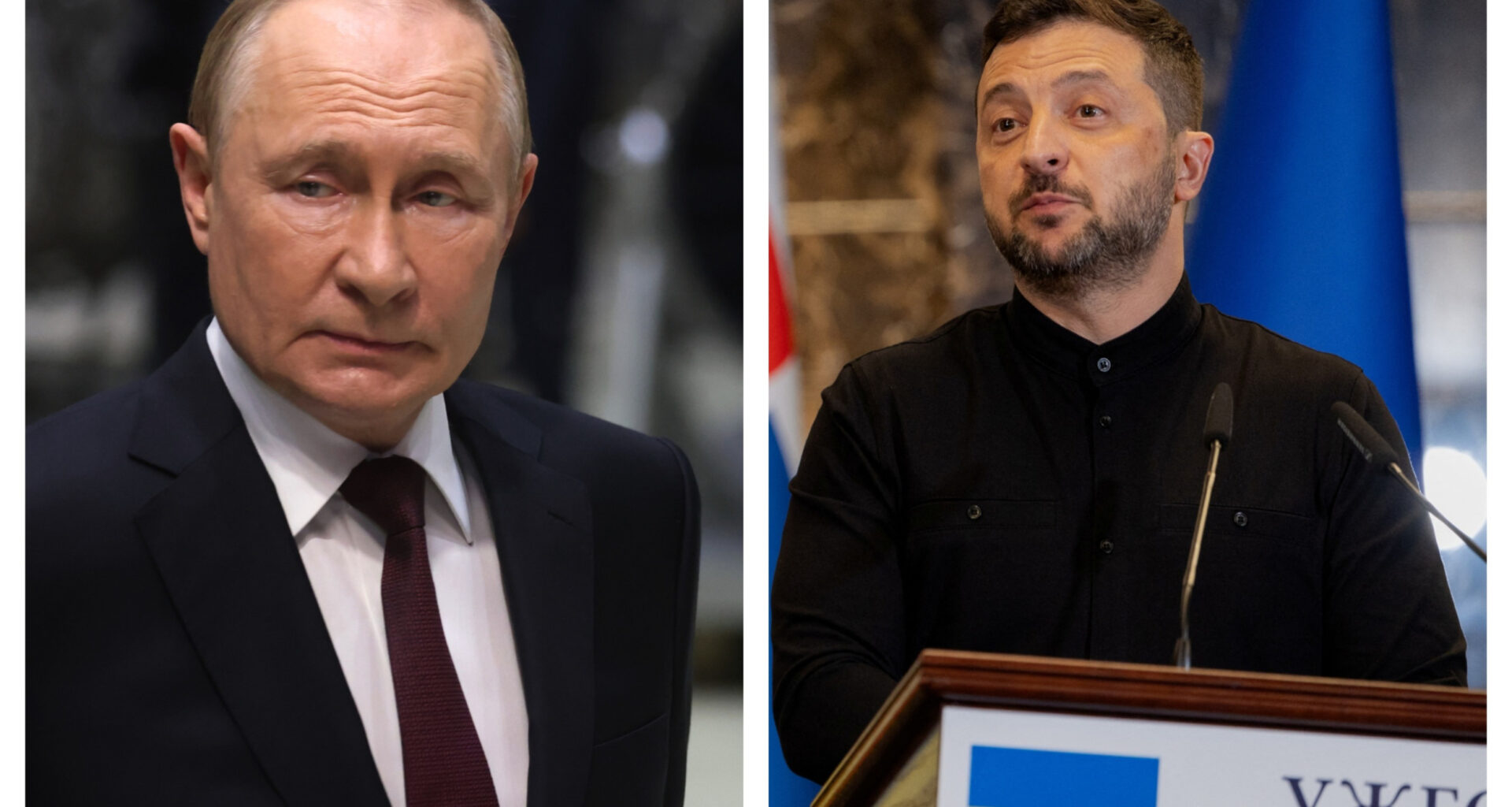 Vladimir Putin and Volodymyr Zelensky
