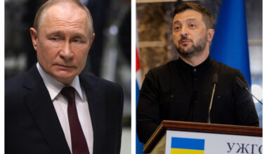 Vladimir Putin and Volodymyr Zelensky