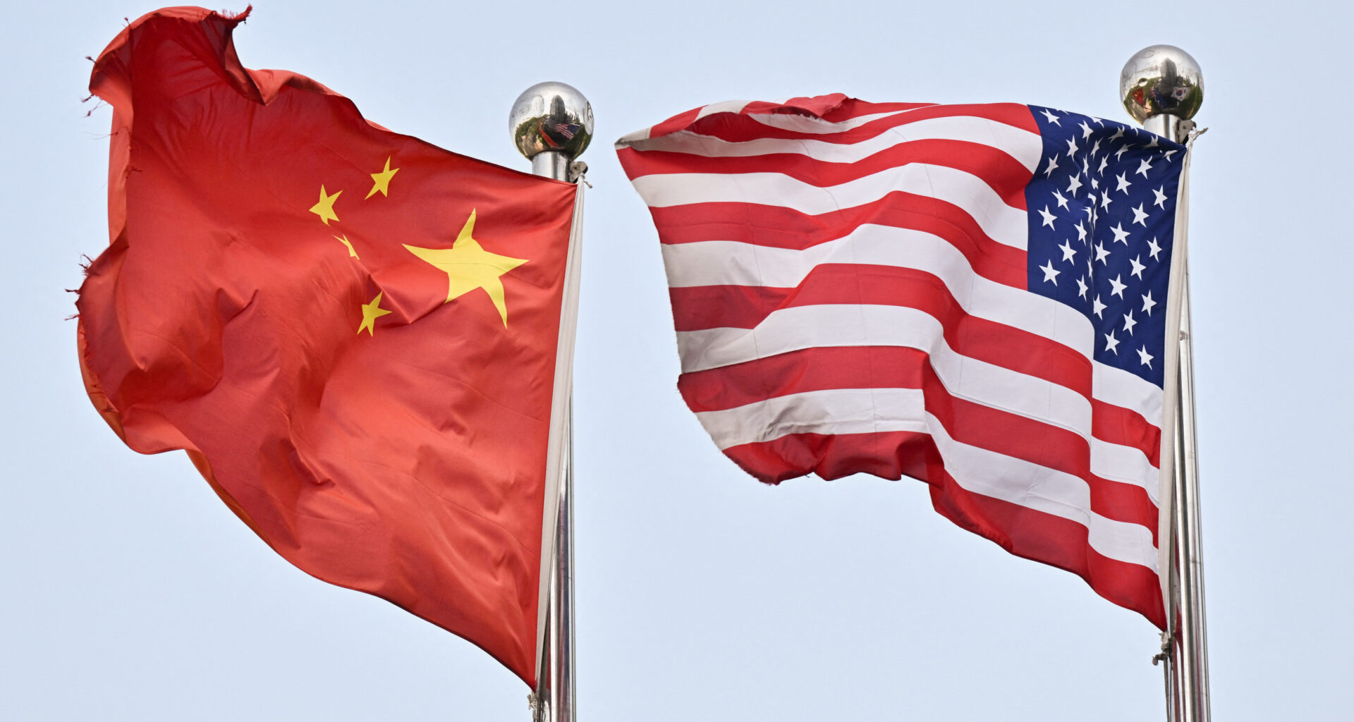 Chinese and U.S. flags