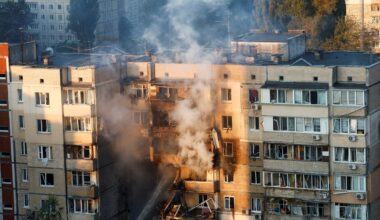 Ukraine-Russia war latest: Smoke rises from cabinet building in Kyiv after massive Russian attack