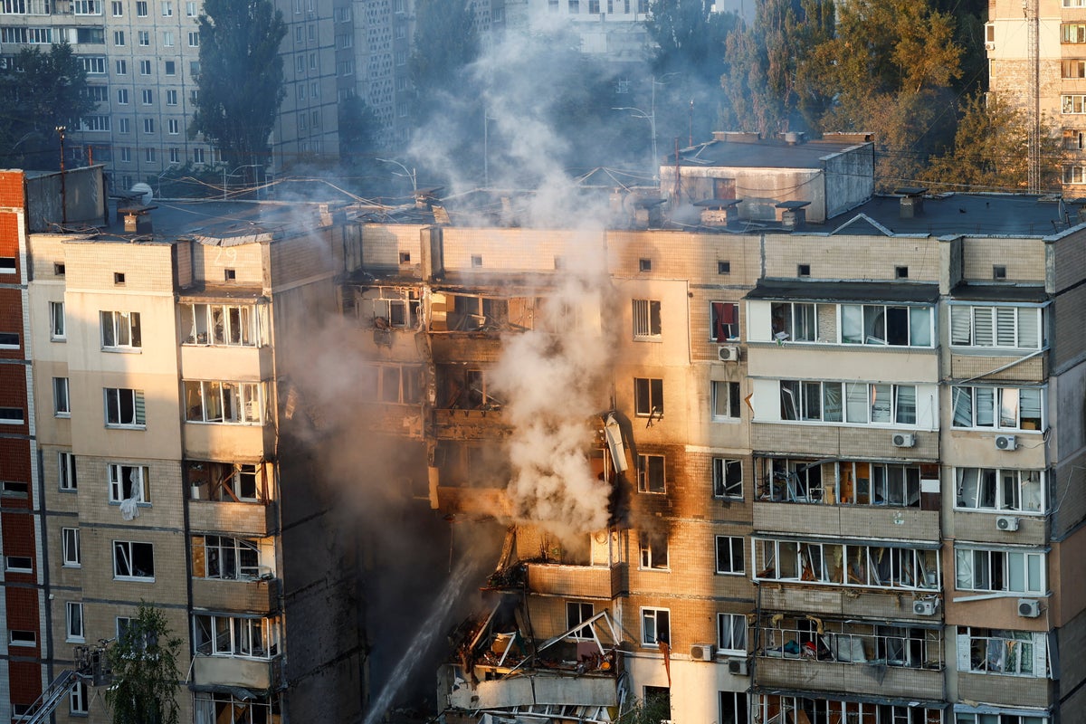 Ukraine-Russia war latest: Smoke rises from cabinet building in Kyiv after massive Russian attack