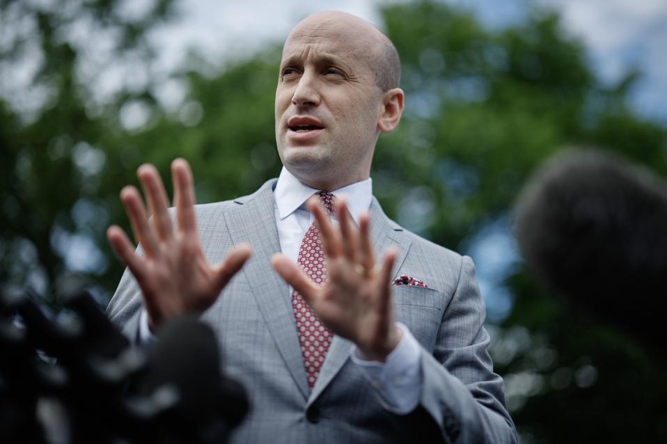 Deputy Chief Of Staff Stephen Miller Speaks To Press At The White House