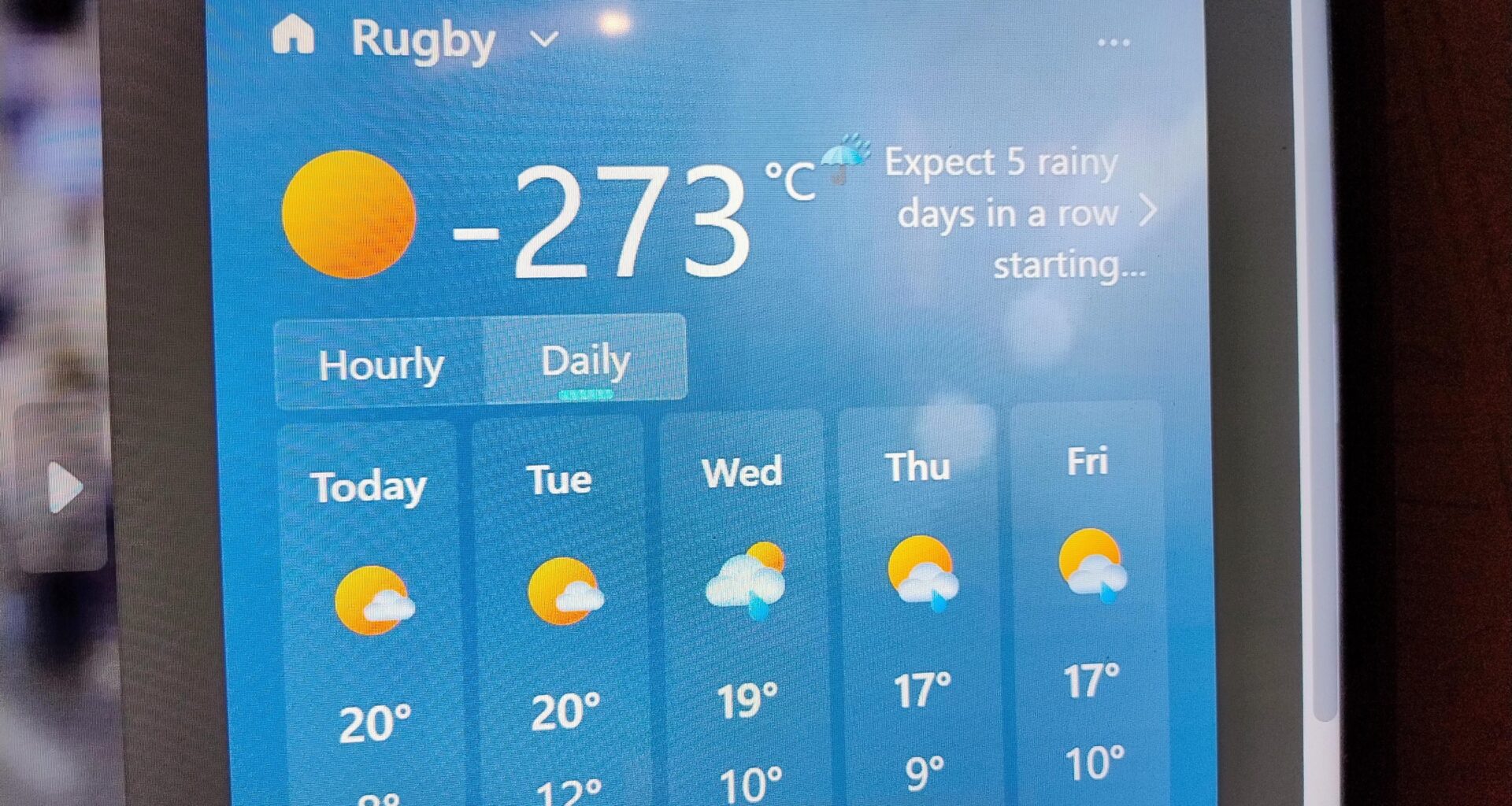 Put your thermal wooly underpants on folks, it's gonna be a cold one today