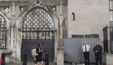New Banksy mural of judge beating a protester outside London court covered up by court staff, Elon Musk reacts amid outrage