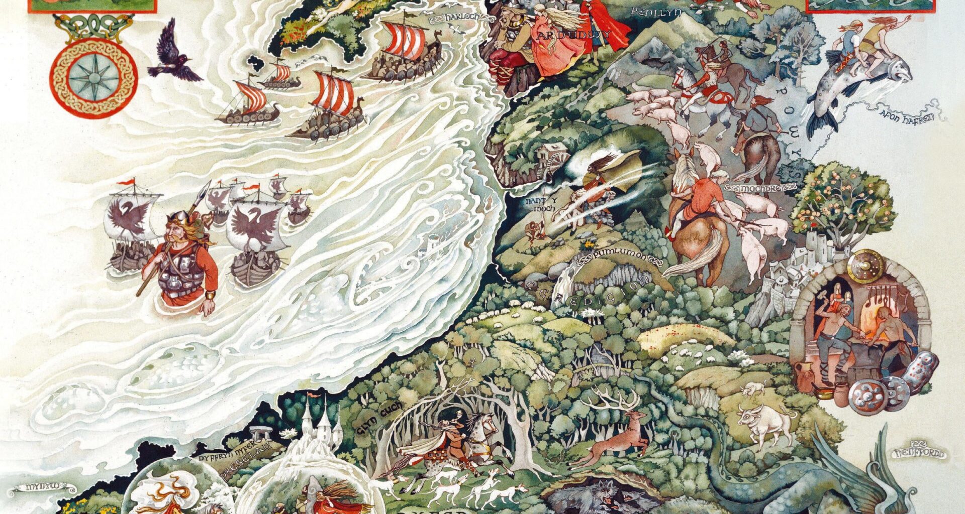 Map of the Myths and Legends of Wales | Margaret Jones | 1988