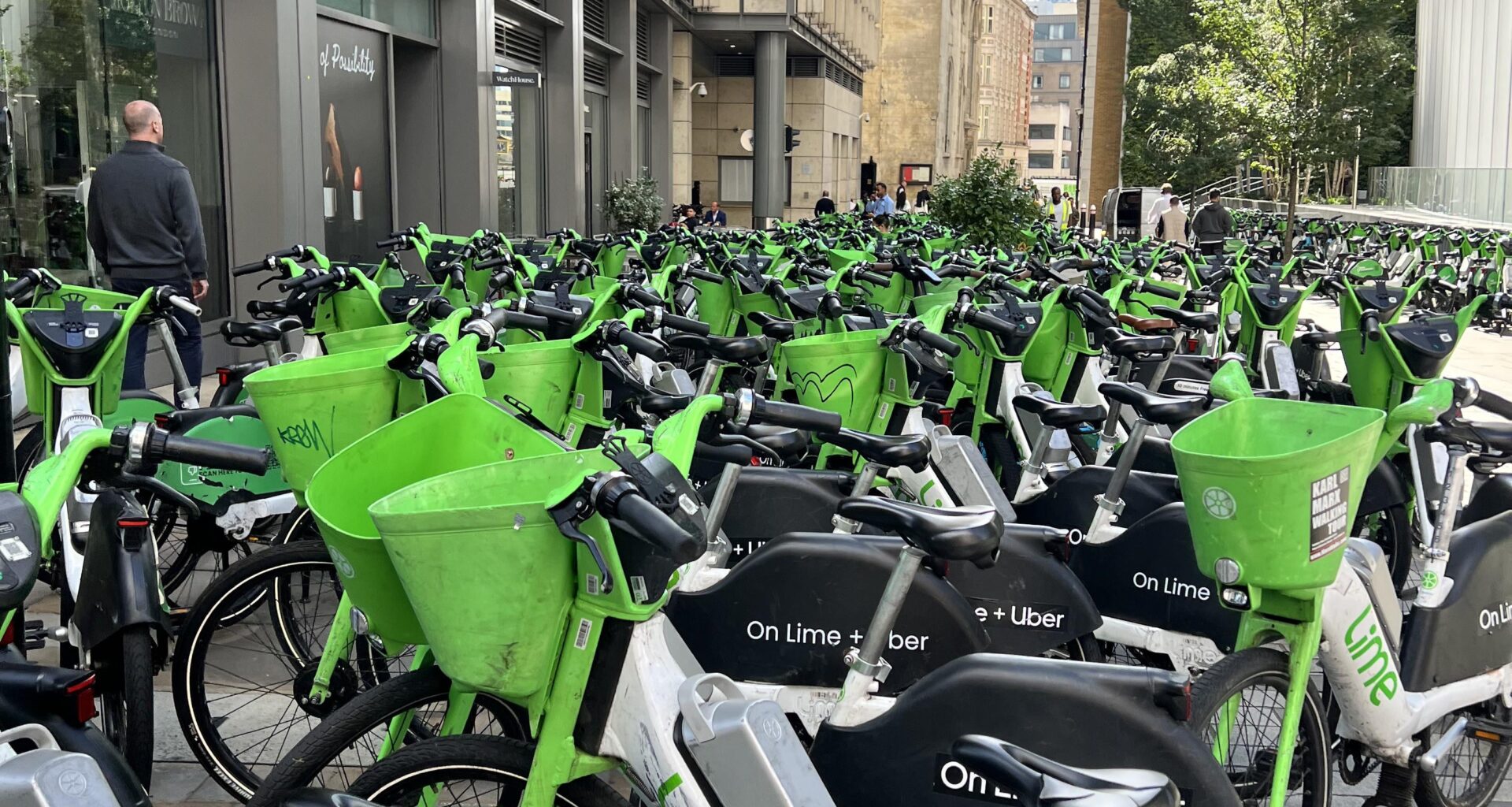Lime bikes in the City today