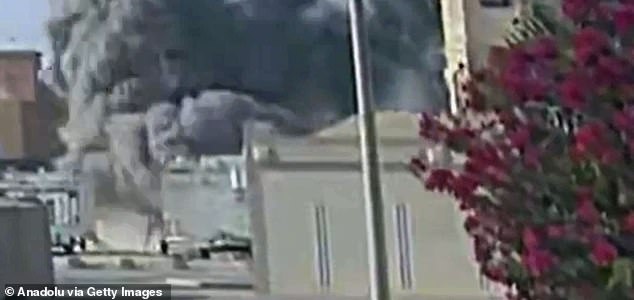 DOHA, QATAR - SEPTEMBER 9: Security footage captures the moment of an Israeli strike targeting Hamas leaders in Doha, Qatar, on September 9, 2025. (Photo by Security Camera/Anadolu via Getty Images)
