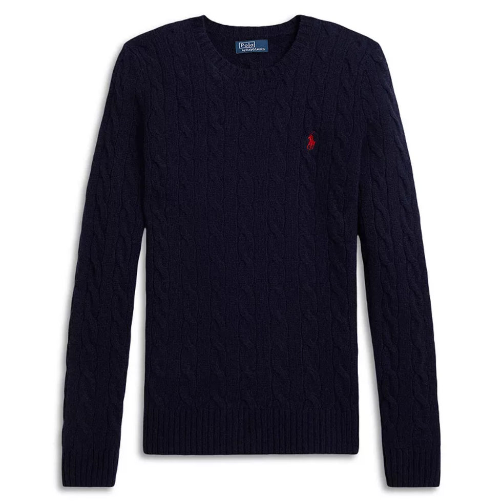 Cable Wool Cashmere Crewneck Sweater