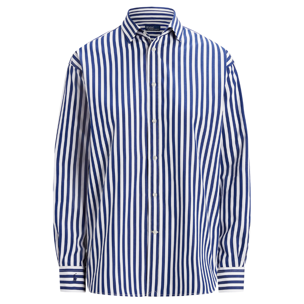 Stripe Cotton Button-Up Shirt