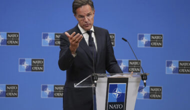 NATO Secretary General Mark Rutte addresses media