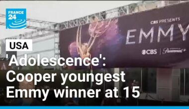 Actor Owen Cooper from 'Adolescence' becomes youngest Emmy winner at 15 • FRANCE 24 English