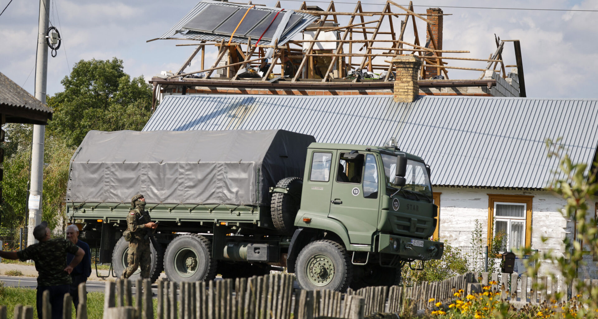 Damage from Russia drone,Poland