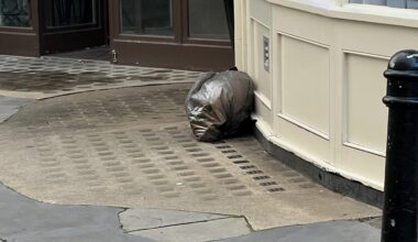 Just another Monday in London, even for the bin bags.