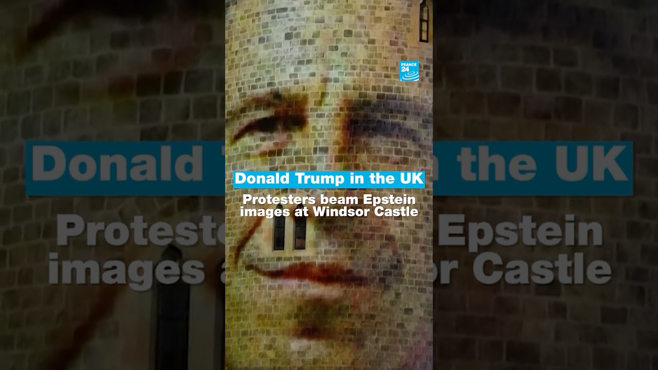 Donald Trump in the UK: Protesters beam Epstein images at Windsor Castle • FRANCE 24 English