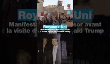 Royaume-Uni : manifestation à Windsor avant la visite d'État de Donald Trump • FRANCE 24
