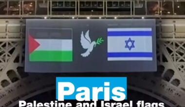 Palestinian and Israeli flags projected onto the Eiffel Tower • FRANCE 24 English