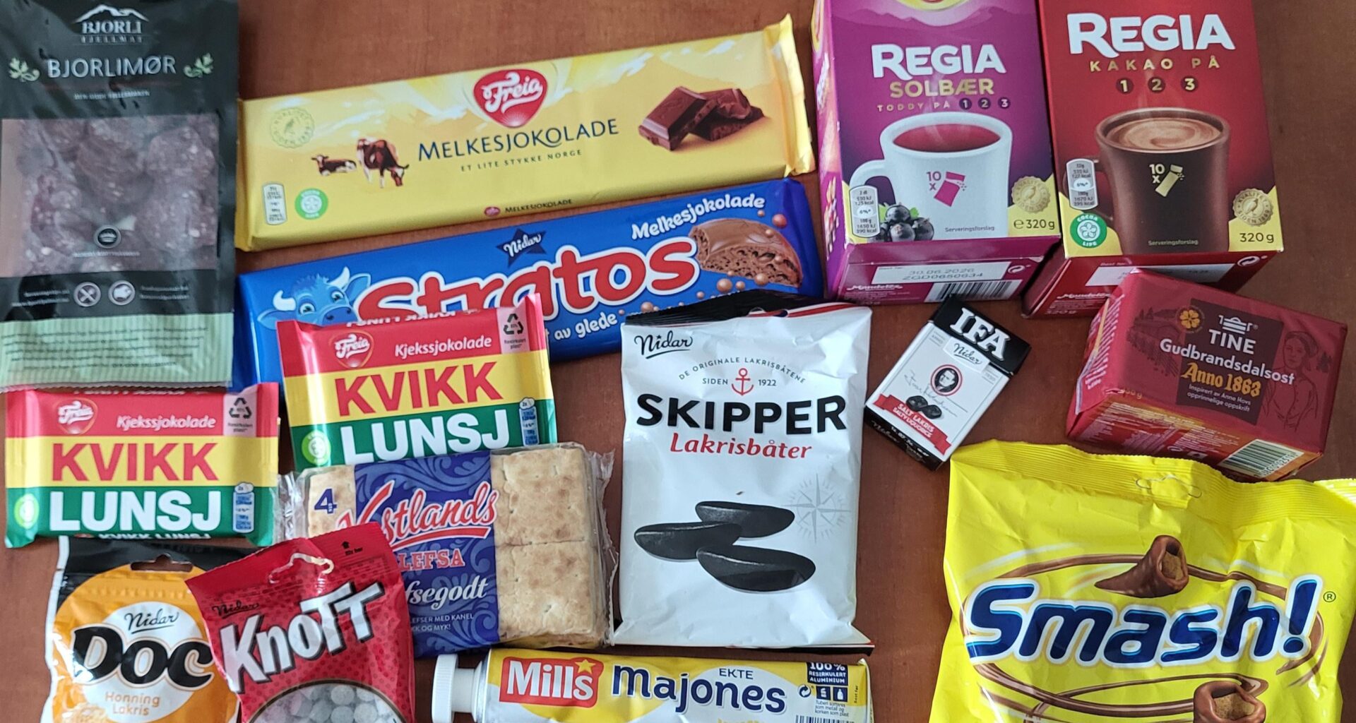 A box of Norwegian snacks from a friend. Wish me luck🤤