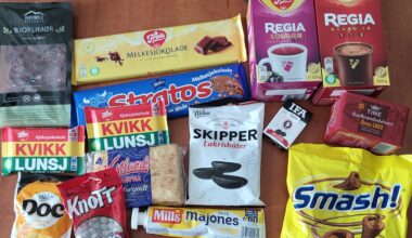 A box of Norwegian snacks from a friend. Wish me luck🤤