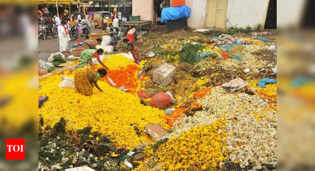 Flowers in full bloom, but profits wither at city flower markets | Hyderabad News