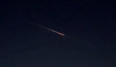 Space debris lights up night sky over California