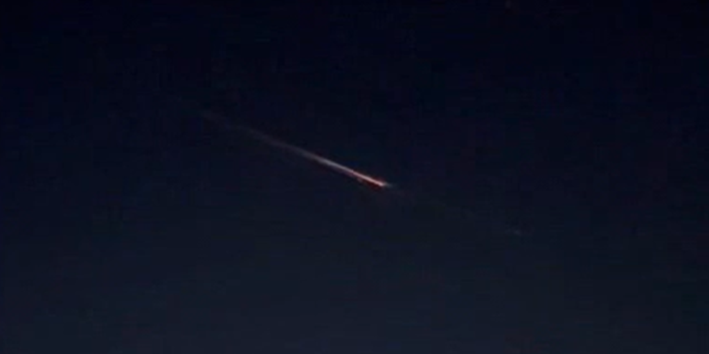 Space debris lights up night sky over California
