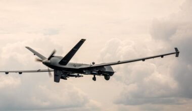 Drone over one of Denmark's largest military installations