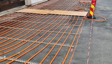 Street heating under construction, Tromso, Norway