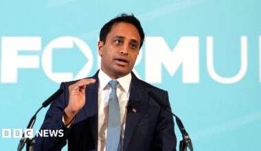 Head of policy Zia Yusuf speaking during a Reform UK press conference at the Royal Horseguards Hotel, London. Picture date: Monday September 22, 2025. PA Photo.