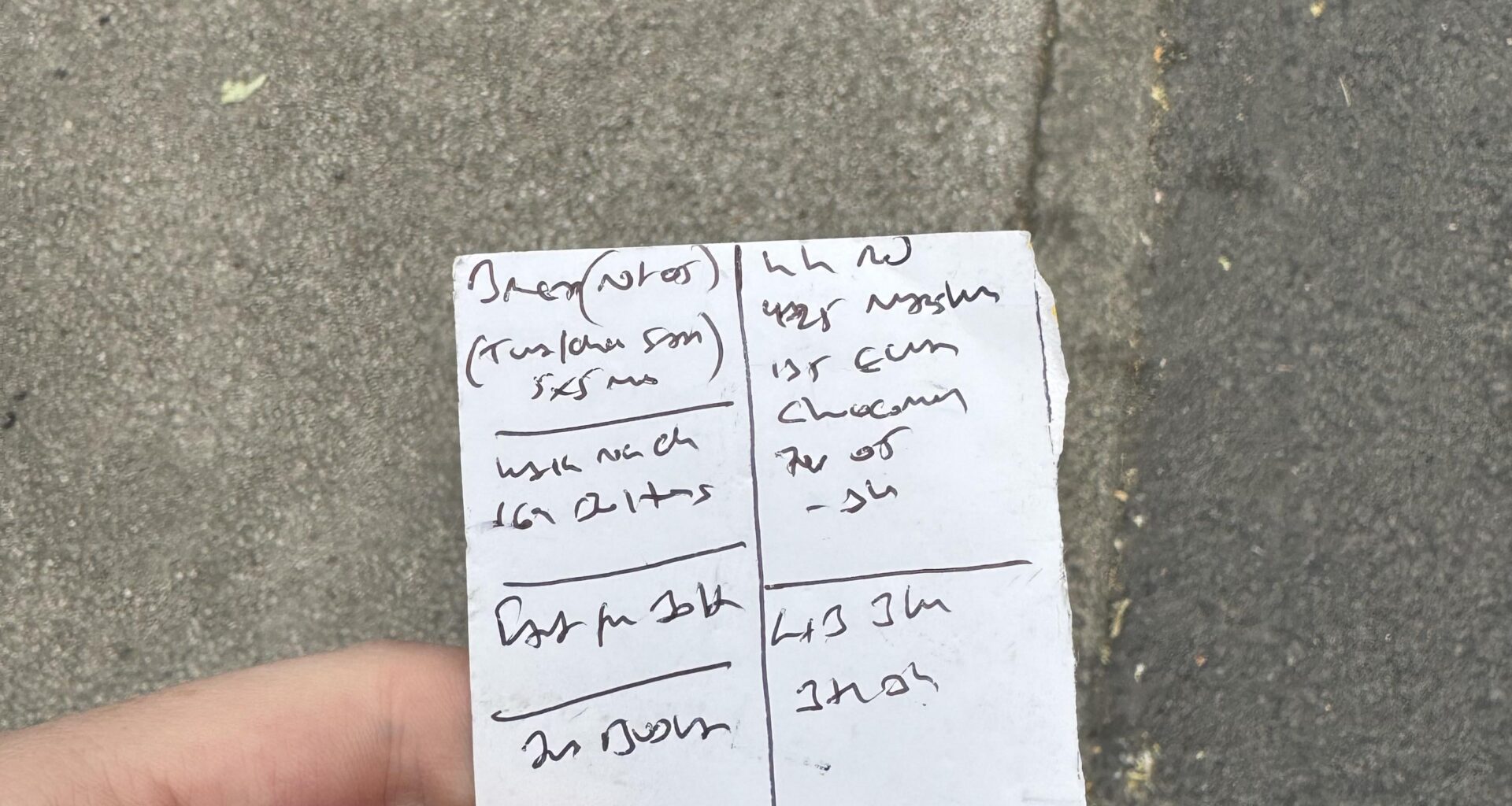 I found this note(s) on my walk and I can’t decipher a single word. Anyone?