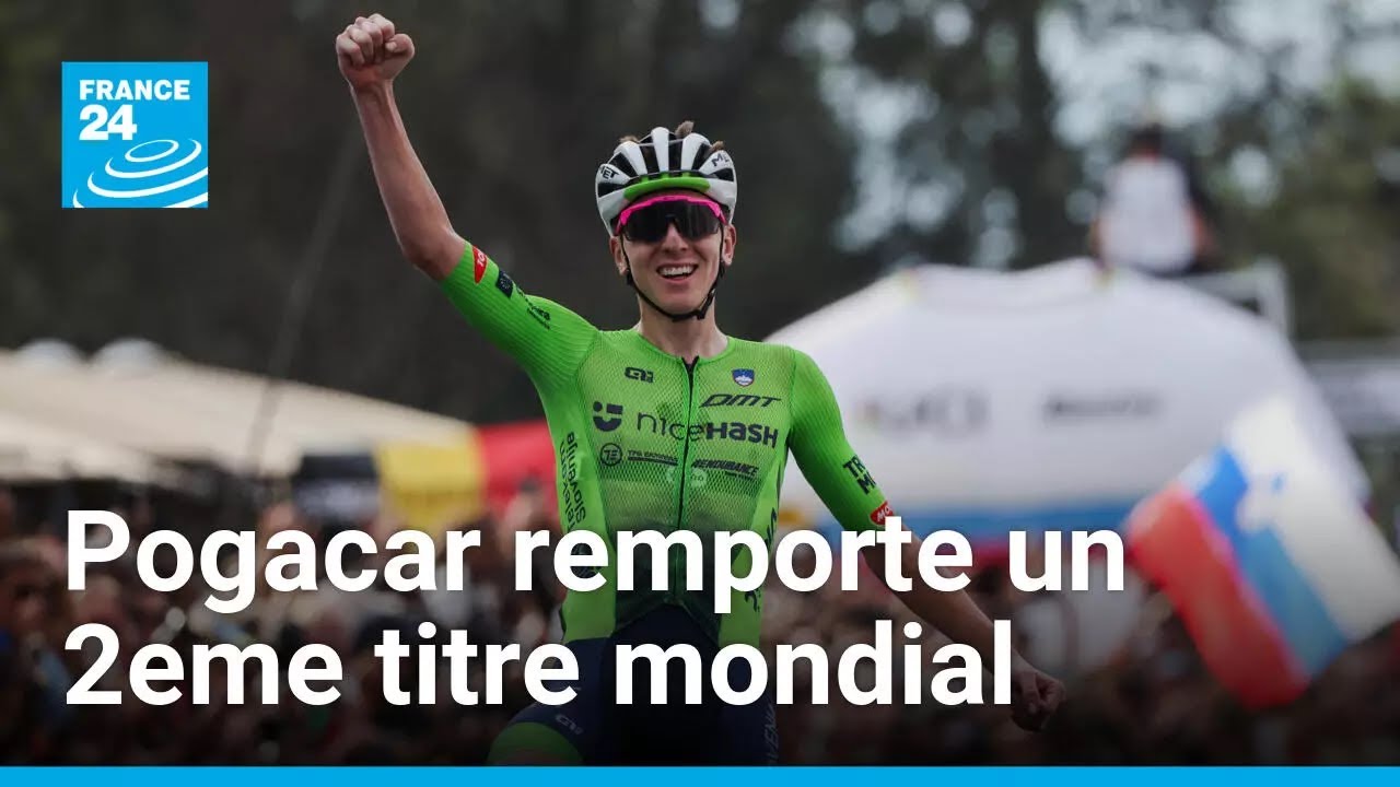 Tadej Pogacar remporte un 2eme titre mondial après un numéro en solitaire • FRANCE 24