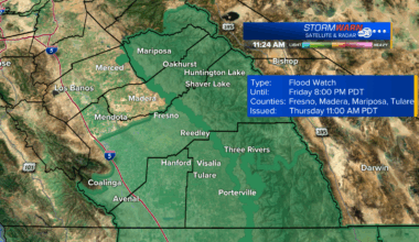 Central California forecasted for heavy rain and thunderstorms