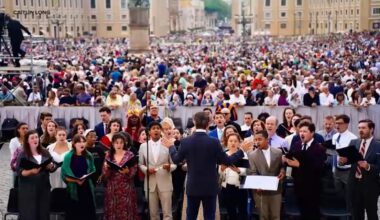 Church of St. Paul the Apostle choir from UWS performs original song for Pope Leo at the Vatican in Rome