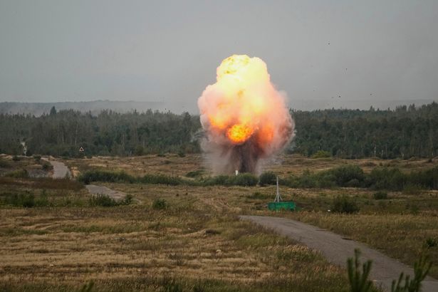Explosions are seen during joint Russian-Belarusian military drills this month