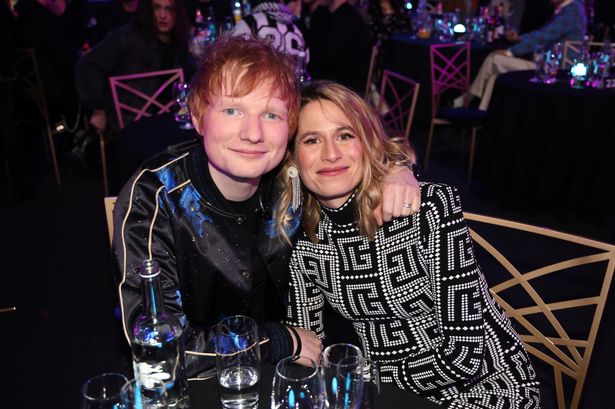 Ed Sheeran and Cherry Seaborn during The BRIT Awards 2022 at The O2 Arena on February 08, 2022 in London, England. 