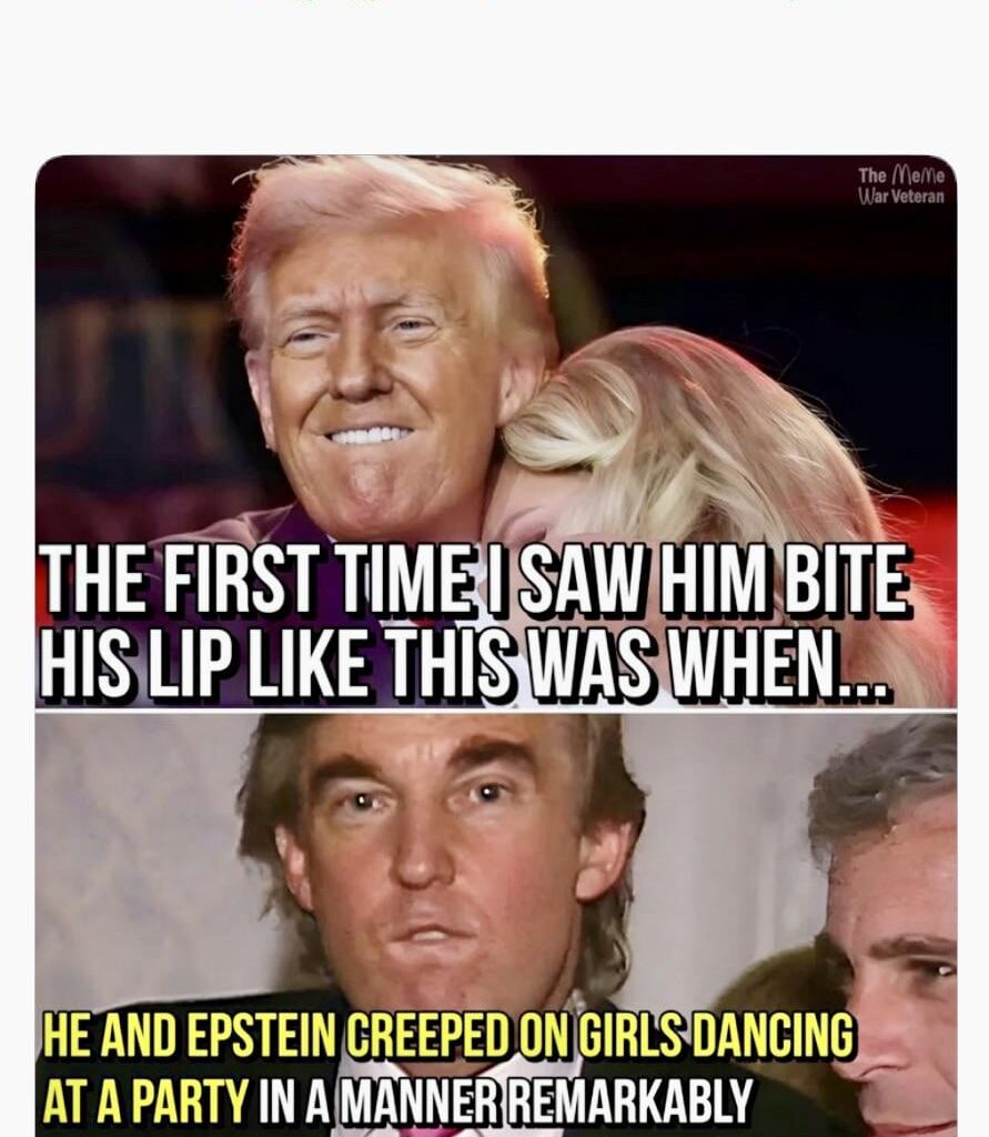 Only Trump could turn a condolence hug into a horny predator moment. Straight-up disgusting.