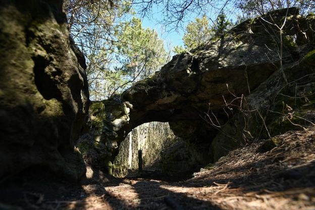 The rock formation on top of the Malá Pec hill (394 metres above the sea level).