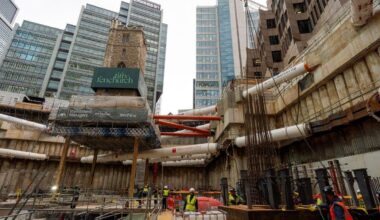 Medieval church in London balanced on 45ft high platform for skyscraper work hailed as feat of engineering