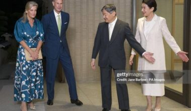 The Duke and Duchess of Edinburgh meet The Emperor and Empress of Japan at the Imperial Palace, in Tokyo, Japan