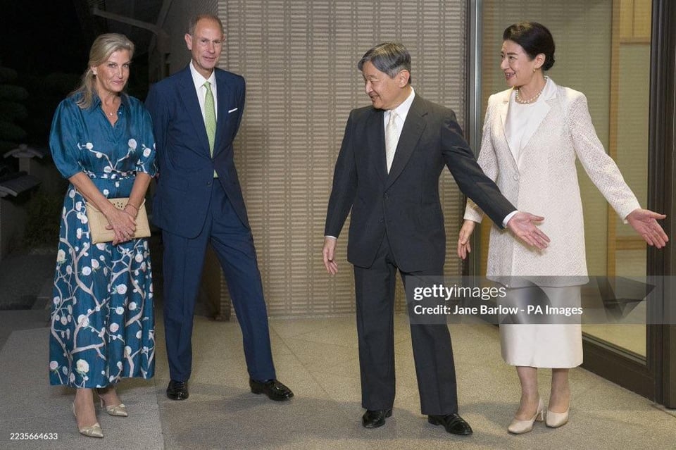 The Duke and Duchess of Edinburgh meet The Emperor and Empress of Japan at the Imperial Palace, in Tokyo, Japan