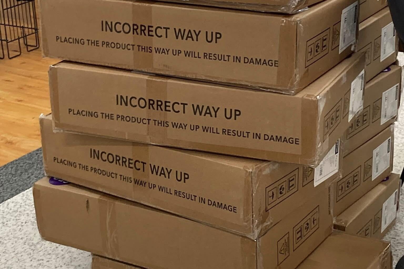 Are these boxes the wrong way up?