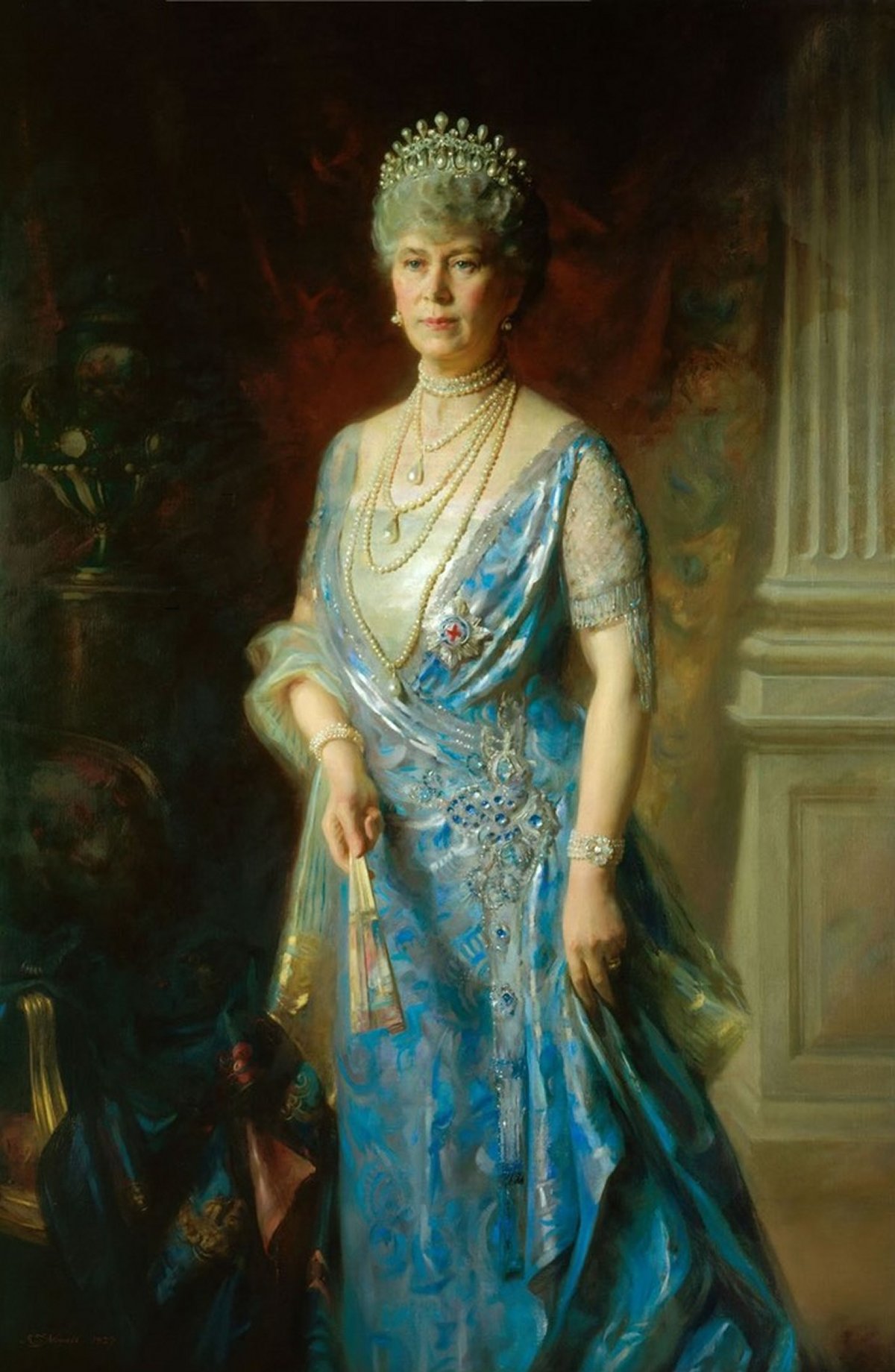 Arthur Trevethin Nowell's portrait of Queen Mary, 1927 (Royal Collection Trust)