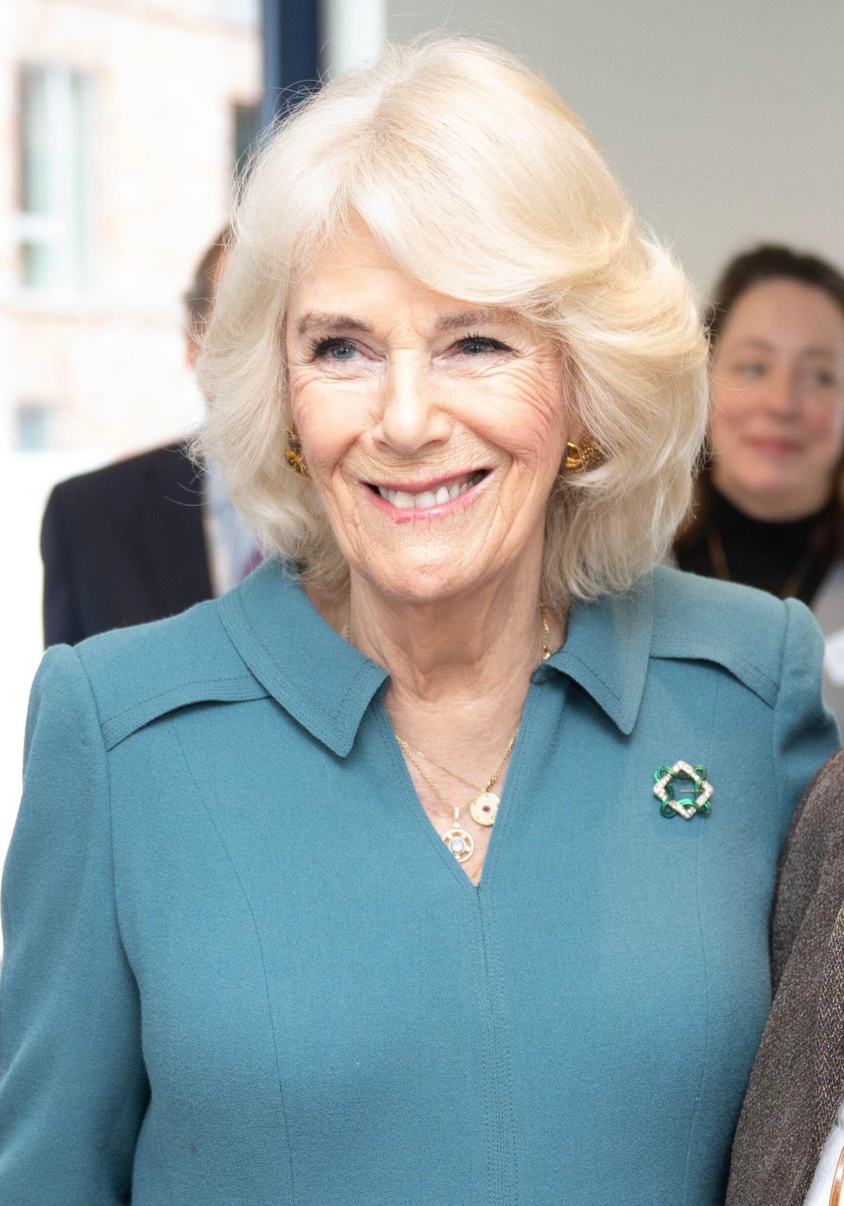 Queen Camilla of the United Kingdom attends the official opening of Maggie's Royal Free, a new cancer support center at London's Royal Free Hospital on January 31, 2024 (Paul Grover/PA Images/Alamy)
