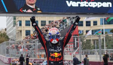 cover Verstappen wins in Baku as Piastri crashes out