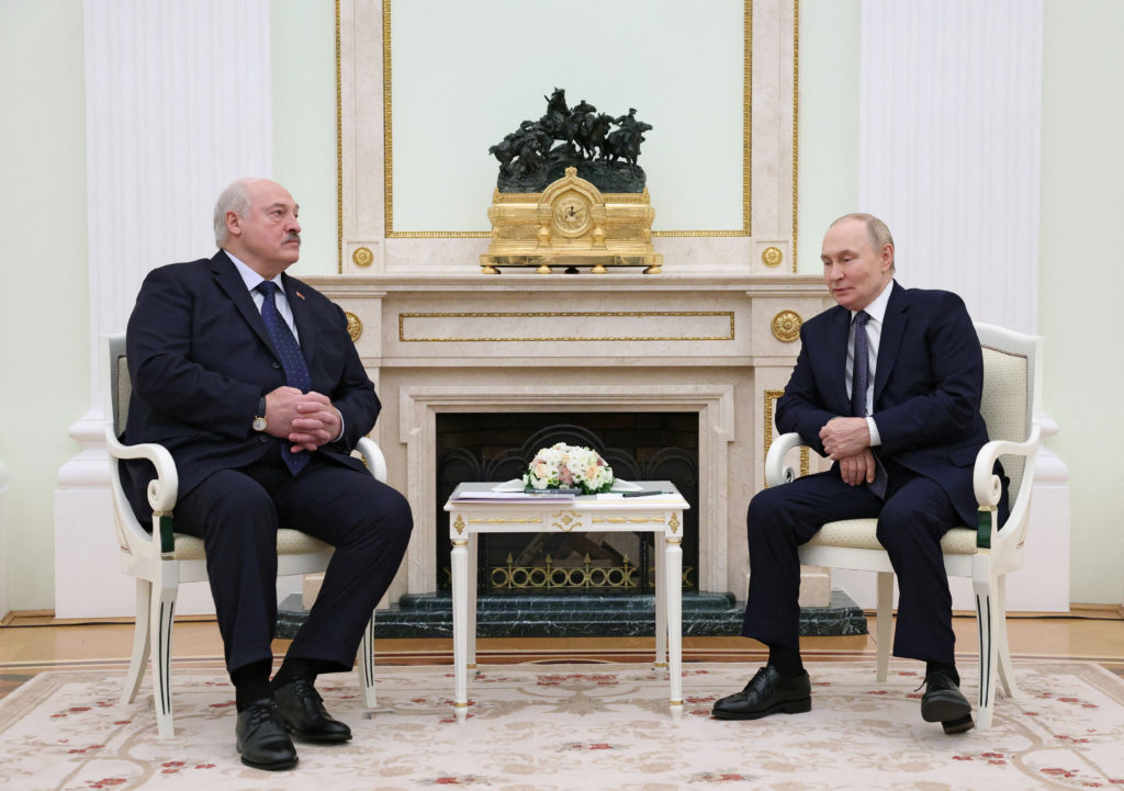 Russian President Putin meets with Belarusian President Lukashenko in Moscow